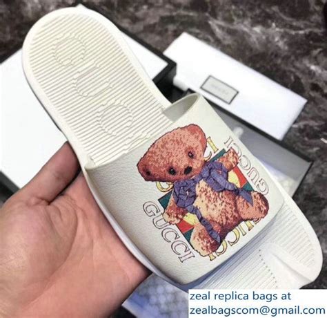 gucci x teddy bear|Gucci teddy bear slides.